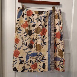 Liz Claiborne Collection Faux Wrap Linen Skirt Size 12